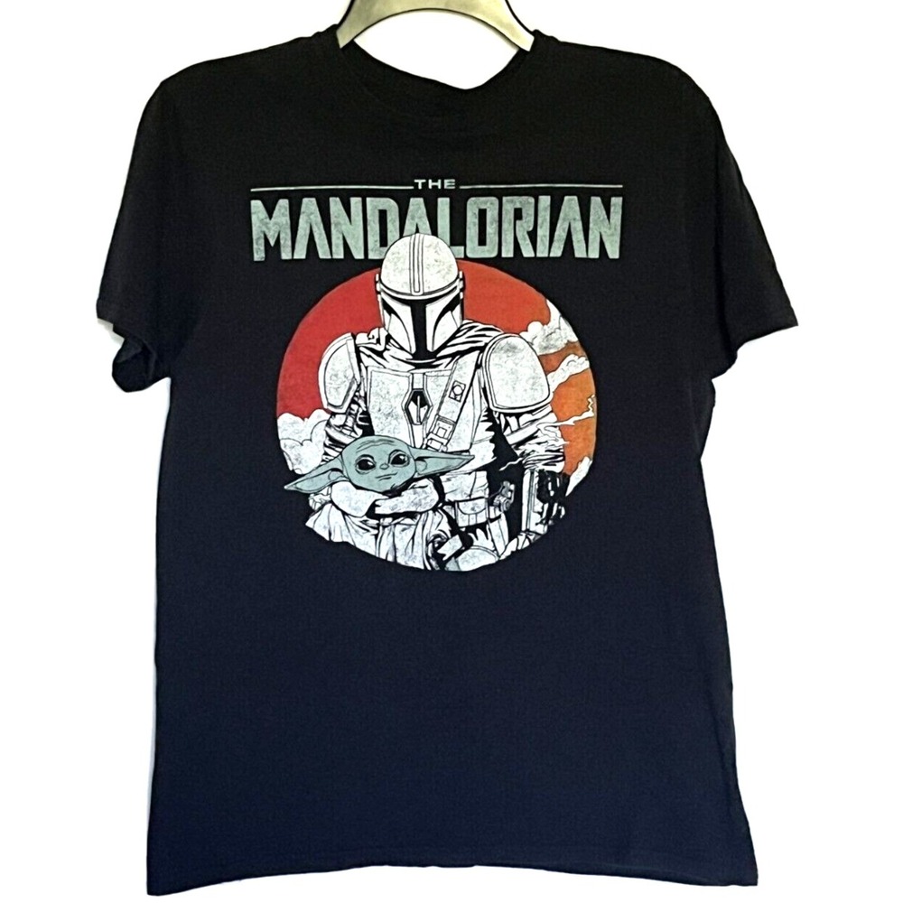 Star Wars The Mandalorian Shirt Mens Size Medium Black Grogu Baby Yoda